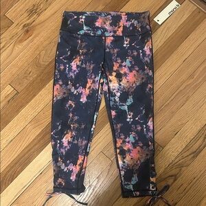 Mono B Women’s Colorful Abstract Print Leggings - Black Blue Pink